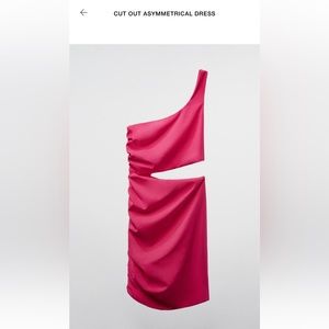 Zara Pink Asymmetrical Cut Out Dress Size Large